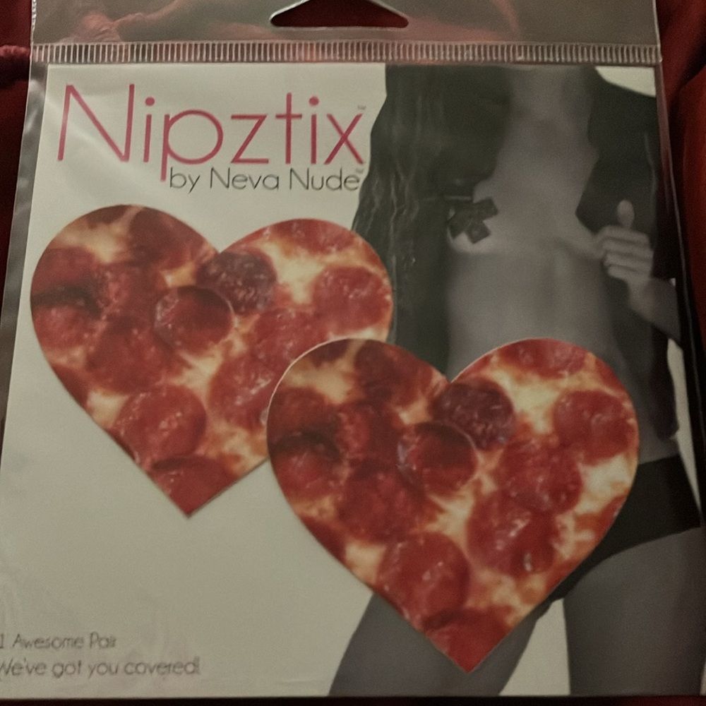 Nipztix Heart Shaped Pizza Braless Nipple Covers